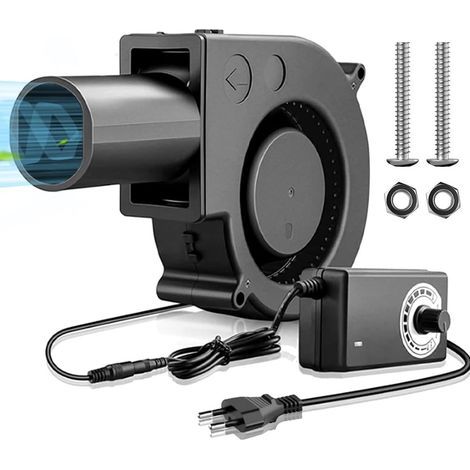 Radialventilator 12 V, AC 220 V, 93 x 77 mm, EC 240 V, mit Steuerung für Haushaltsgeräte, Heizung, Grill, Picknick und Kamin (1/5)
