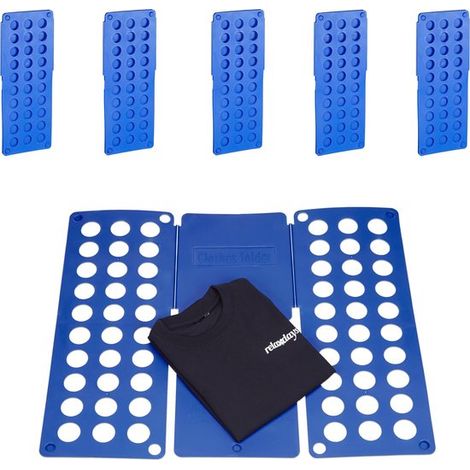 6 tablas grandes para doblar ropa - azul - plástico (1/5)