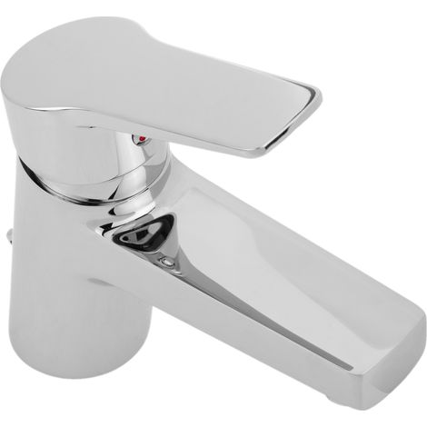 PrimeMatik - Mitigeur monocommande chromé avec cartouche céramique pour lavabo avec fonctions eau chaude et eau froide (1/5)