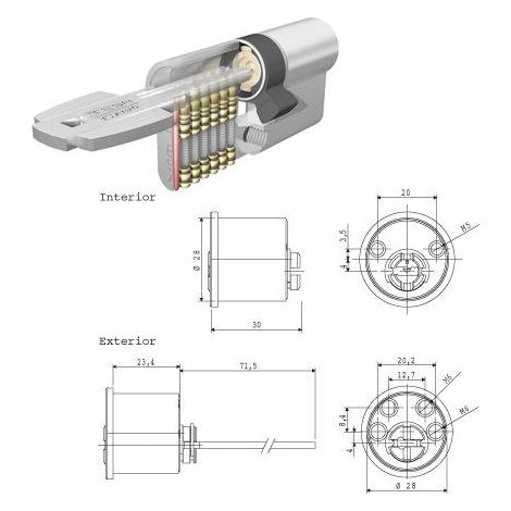 TESA cilindro seg. t6tsrflc tesa , Cilindro Seguridad T6Tsrflc T6TSRFLC de la marca Tesa.