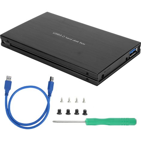 Boîtier Disque Dur 2.5 Pouces - Interface SATA USB 3.0 - Compatible SSD HDD - Noir - 1 Pièce (1/5)