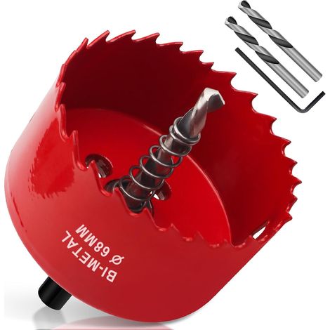 Scie Cloche 68mm, HSS M42 Bi-Métal Scies-cloches Bois 1 Pièce Rouge (1/5)