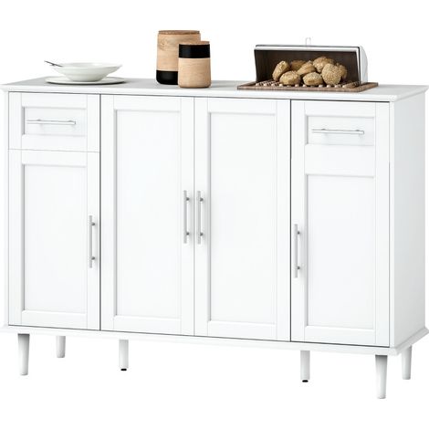 Buffet Olet meuble de rangement cuisine bois blanc (1/5)