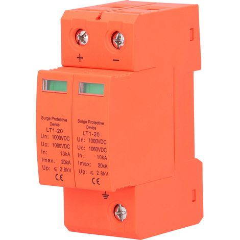 Dispositif de protection contre les surtensions 2P 20 kA DC 1000 V CC pour applications photovoltaïques avec télécommande (1/5)