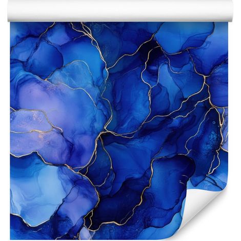 Papier peint bleu encre, bleu marine, azur et indigo 50x1000 cm (1/5)