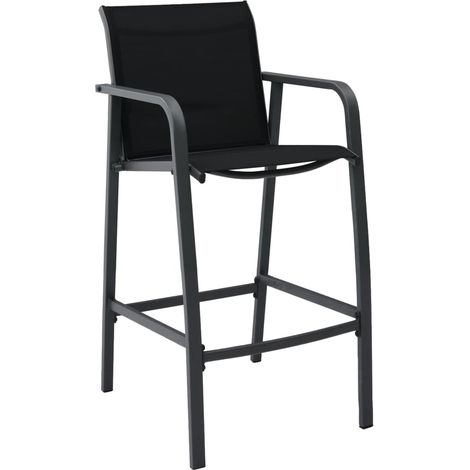 Garten-Barstühle Set von 4 Schwarz Textilène