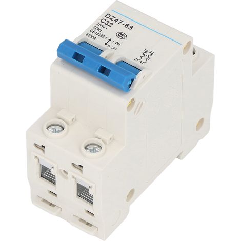 Modularer 2-poliger Differenzialschutzschalter für DIN-Schiene, 400 V, 32 A, C32, DZ47-63 (1/5)