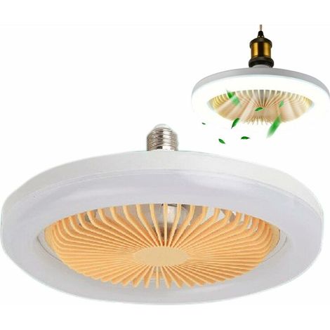 Ceiling Fan with Integrated Light 30W LED Light Flush Mount Ceiling Fan for Indoors 3 Blades Fan with Spinning Guard for Kitchen Bathroom (1/5)