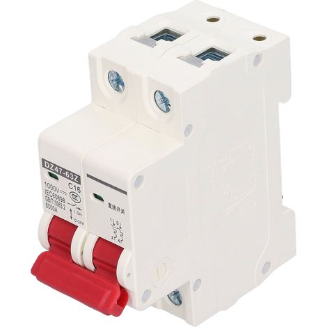 Disjoncteur 2P Basse Tension 6000A Pouvoir de Coupure Montage Rail DIN 16A Courant Continu 1000V (1/5)