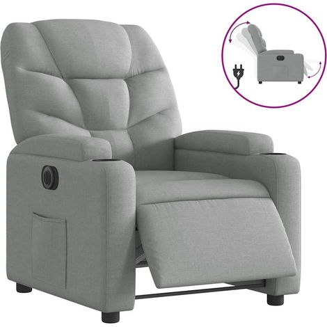 Maison Exclusive - Relaxsessel Elektrisch Hellgrau Stoff (1/5)