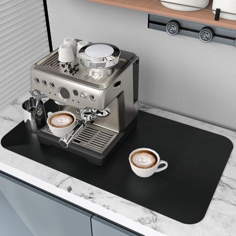 Tapis égouttoir pour grande machine à café. Sous-verres, dessous de verre, tapis absorbant pour la cuisine et le salon. Noir 52 x 80 cm. Cadeau : Kit de 3 pinces à épiler pour les sourcils (1/5)