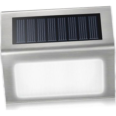 Solarbetriebene LED-Wandleuchte für den Außenbereich, Treppenleuchte, Terrassenbeleuchtung, Gartenbeleuchtung, Verandabeleuchtung, energiesparend, einfache Installation, weißes Licht