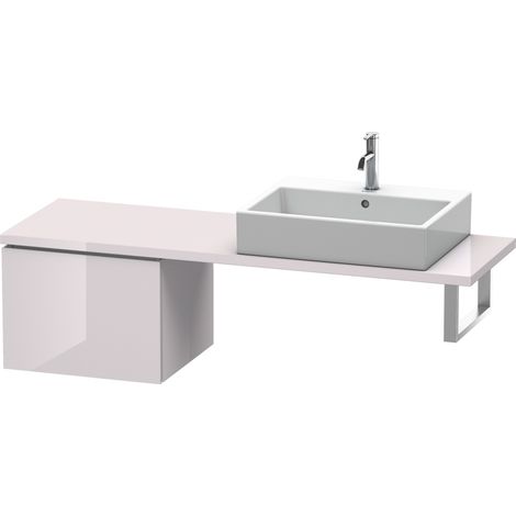 Duravit L-Cube Base para consola, anchura 520mm, profundidad 477mm, 1 cajón, color: Laca blanca lila alto brillo - LC582202727 (1/4)