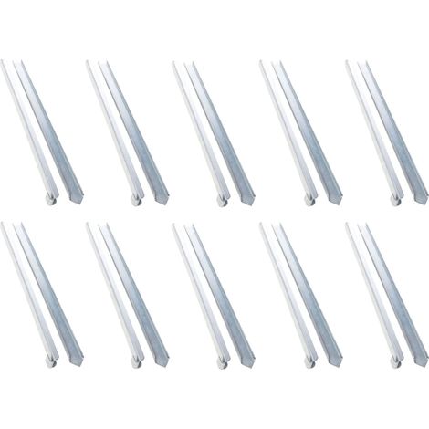 10 anclajes de suelo para bordes de césped estrechos, 40 x 2,6 x 0,2 cm (1/2)