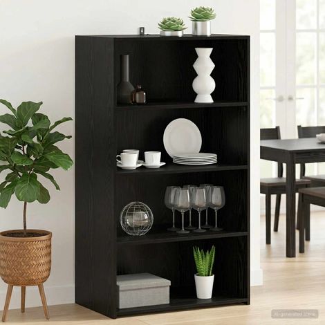 vidaXL Highboard Black Oak 70 x 41 x 124 cm Engineered Wood (1/5)