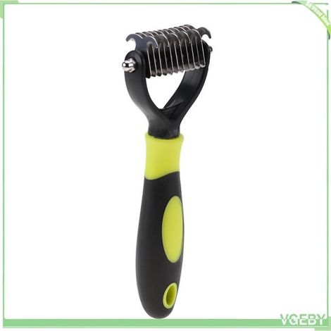 Peigne à nœuds pour animaux - FAFEICY - VGEBY - Lames double-face inox - Poignée ergonomique - Sans rayures (1/5)
