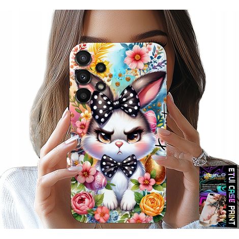 Custodia per Samsung Galaxy A32 4G - Coniglietto pasquale, lepre, uova + vetro (1/5)
