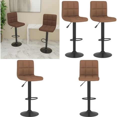 vidaXL Barhocker 2 Stk. Braun Stoff (1/5)