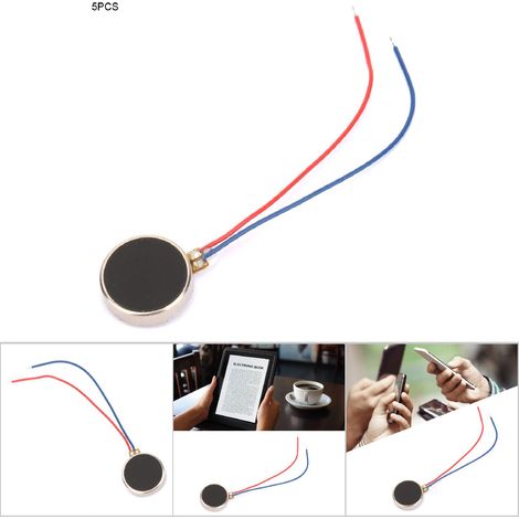 5-teiliger flacher Vibrations-Mikromotor (Gleichstrom, 3 V, 80 mA) für Pager und Mobiltelefone, 10 x 2 mm, 11000 U/min (1/5)