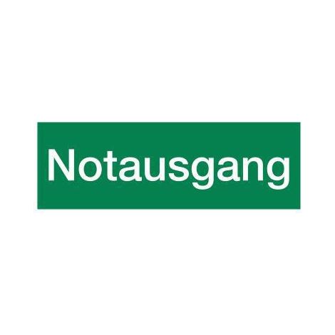 Hinweisschild Notausgang langnachleuchtend sk 297x105mm PVC