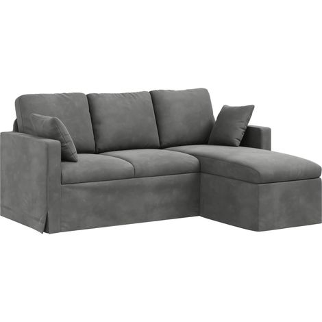 Sofa Dark Grey 178 x 134 x 80 cm Velvet vidaXL (1/5)