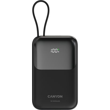 CANYON Powerbank OnPower 101 avec câble 10 000 mAh PD22,5 W Noir (1/5)