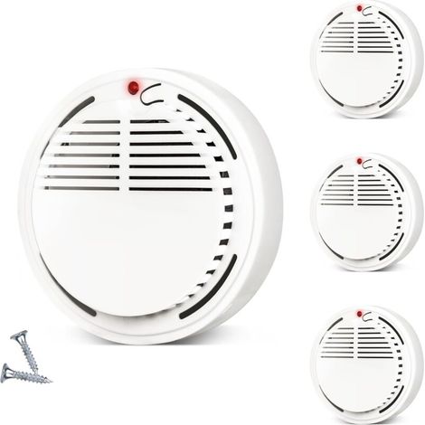 Pack Smoke Detector, 9V Battery Operated Smoke Alarm with Photoelectric Technology, UL Listed Fire Alarms, Smoke Detectors with LED Indicator and Test Button for Home Hotel