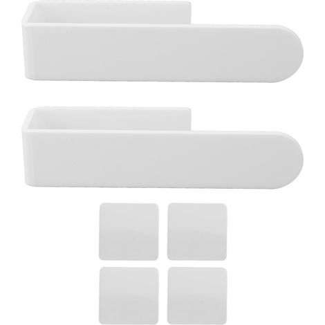 Porte-serviettes mural U blanc acrylique autocollant double Barre 20 cm facile installation espace réduction (1/5)