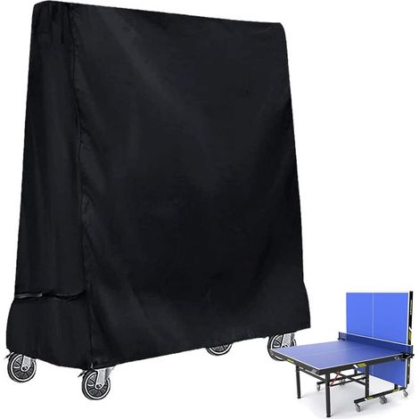 Housse protection table ping-pong 420D Oxford étanche UV vent 165x71x185cm noir qualité pro usage quotidien (1/5)
