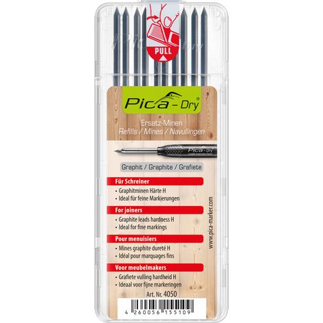 Pica Dry 10 x Ersatzminen Schreiner Graphit Härte H