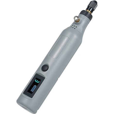 Mini outil rotatif sans fil avec écran numérique, kit de meulage à 3 vitesses et 25 accessoires, chargement USB-C. Outil idéal pour les loisirs créatifs, le meulage, la découpe, la gravure, le perçage (1/2)