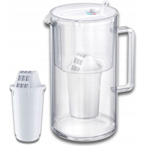 Caraffa filtrante in vetro Aquaphor Nord da 2,5 l con inserto A5 (350 l), bianca (1/5)