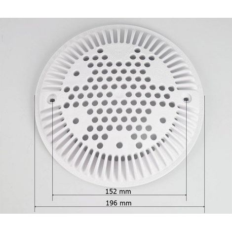 Bonde de piscine anti vortex 196 mm – Entraxe 152 mm – Grille de fond pour piscine – Compatible avec Hayward