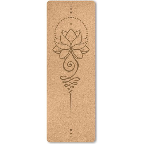 Yogamatte aus 100 % Naturkork, hochdichte, umweltfreundliche Trainingsmatte, 183 x 61 cm, mit Tragegurt für Zuhause, Pilates, Fitnessstudio und Training