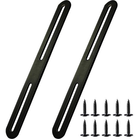 Pattes de Fixations 360 x 24mm Patte de Fixation Noir en Acier Inoxydable Pattes D'assemblage pour Réparation Connexion Fixations Meubles 2PCS (2, 36024mm) (1/5)
