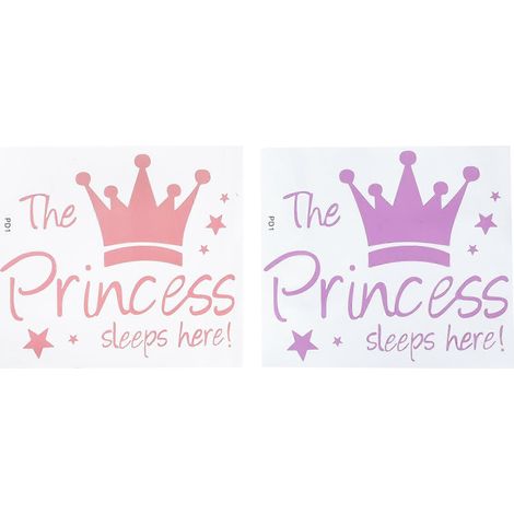 Stickers muraux décoratifs motif couronne pour chambre de fille, 42 x 36 cm, lot de 2 (1/5)