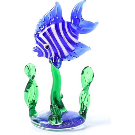 Figura decorativa de cristal multicolor, mini pez para acuario – adorno para acuario, 7,4 × 3,4 cm, regalo, decoración, fiesta, jardín de hadas (1/5)