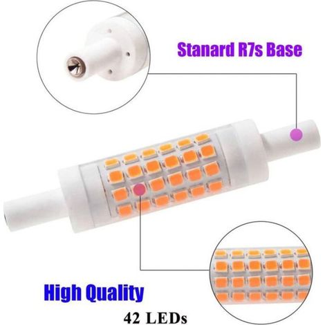 Ampoule LED R7s - 78 mm - 2700 K - 5 W - 450 lm - Dimmable - 230 V - Ra 83 - Pour Projecteur Atelier Studio - Pack de 2 (1/5)