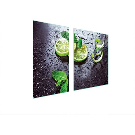 ASSIETTE EN VERRE et PLANCHE À DÉCOUPER 100x52 LIME (1/5)