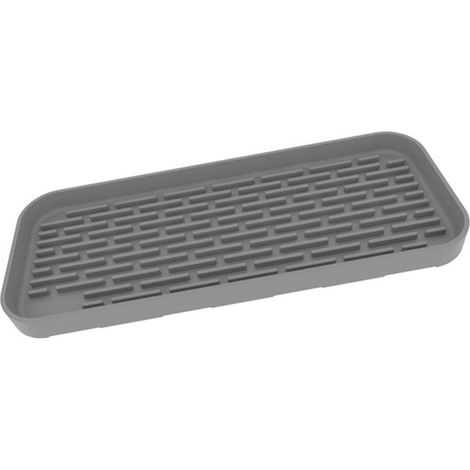 Tapis égouttoir à vaisselle en silicone antidérapant pour plan de travail, idéal pour égoutter tasses et verres. (1/5)