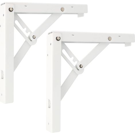 Schwerlast Klappkonsolen Weiß 300x305mm 3-stufig einstellbar Klapptischhalter (1/5)
