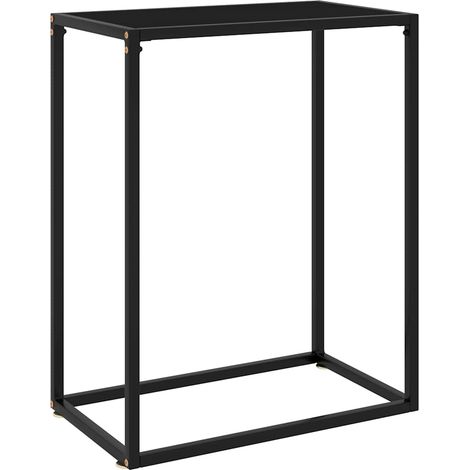 Console en verre trempé noir, 60 x 35 x 75 cm