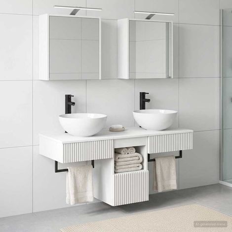 vidaXL Bathroom Cabinet Set 5 pcs White Engineered Wood (1/5)