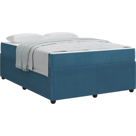 Maison Exclusive - Struttura del letto con materasso Blu 160 x 200 cm Tessuto (1/5)