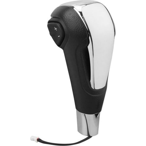 Pomo de palanca de cambios automática con botón, compatible con Chevrolet Trax 2013-2017 y Chevrolet Sonic 2012-2013-2017, acabado mate, cromado. (1/5)