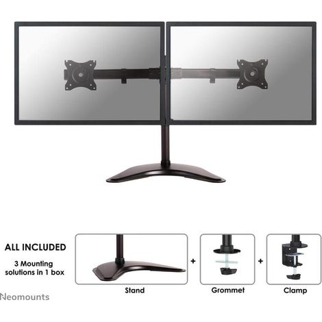 neomounts NM-D335DBLACK soporte doble para pantalla negro (1/4)