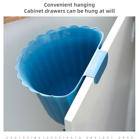Panier à déchets suspendu en plastique pour porte de placard de cuisine, poubelle, bac à ordures (1/5)