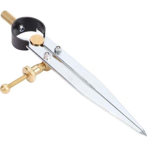 Compas à ailettes réglable et verrouillable de 15 cm (6 pouces) avec ressort et guide d'écriture en cuir pour le travail du bois et des métaux (1/5)