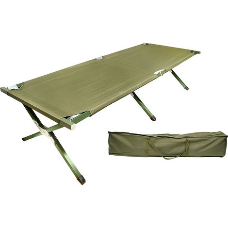 Lettino da campeggio pieghevole, verde oliva 190x66x42 cm Breckner Germany (1/5)