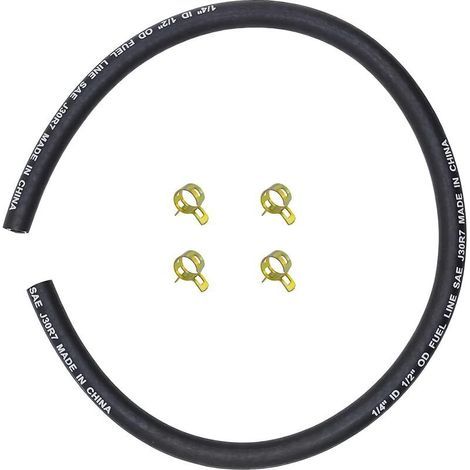 pair Durite Essence 1/4\" (6,35mm) x 25\" (63cm) avec 4 Colliers Compatible Briggs & Stratton 283207 95162S Tondeuse Petit Moteur (1/5)